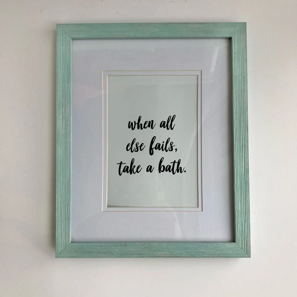 When All Else Fails Take A Bath Framed Bathroom Decor Blue 8x10 Frame - Picture 2 of 5